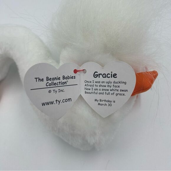 Ty Beanie Babies Gracie White Swan 2018 Version - Picture 6 of 8